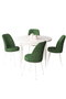 Hanah Home Juego de comedor Tor Blanco y Caqui de 5 piezas